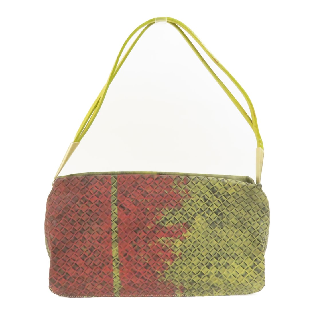 BOTTEGA VENETA Vintage Intrecciato Leather Shoulder Bag Green Red (1 of 14)