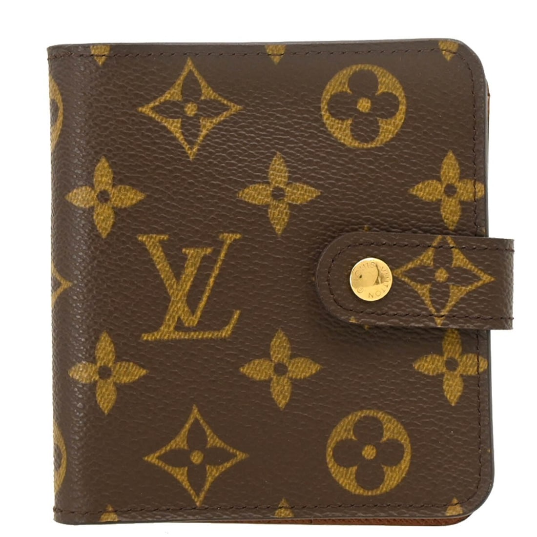 Louis Vuitton Monogram Compact Zip Wallet M61667 Brown Canvas (1 of 7)