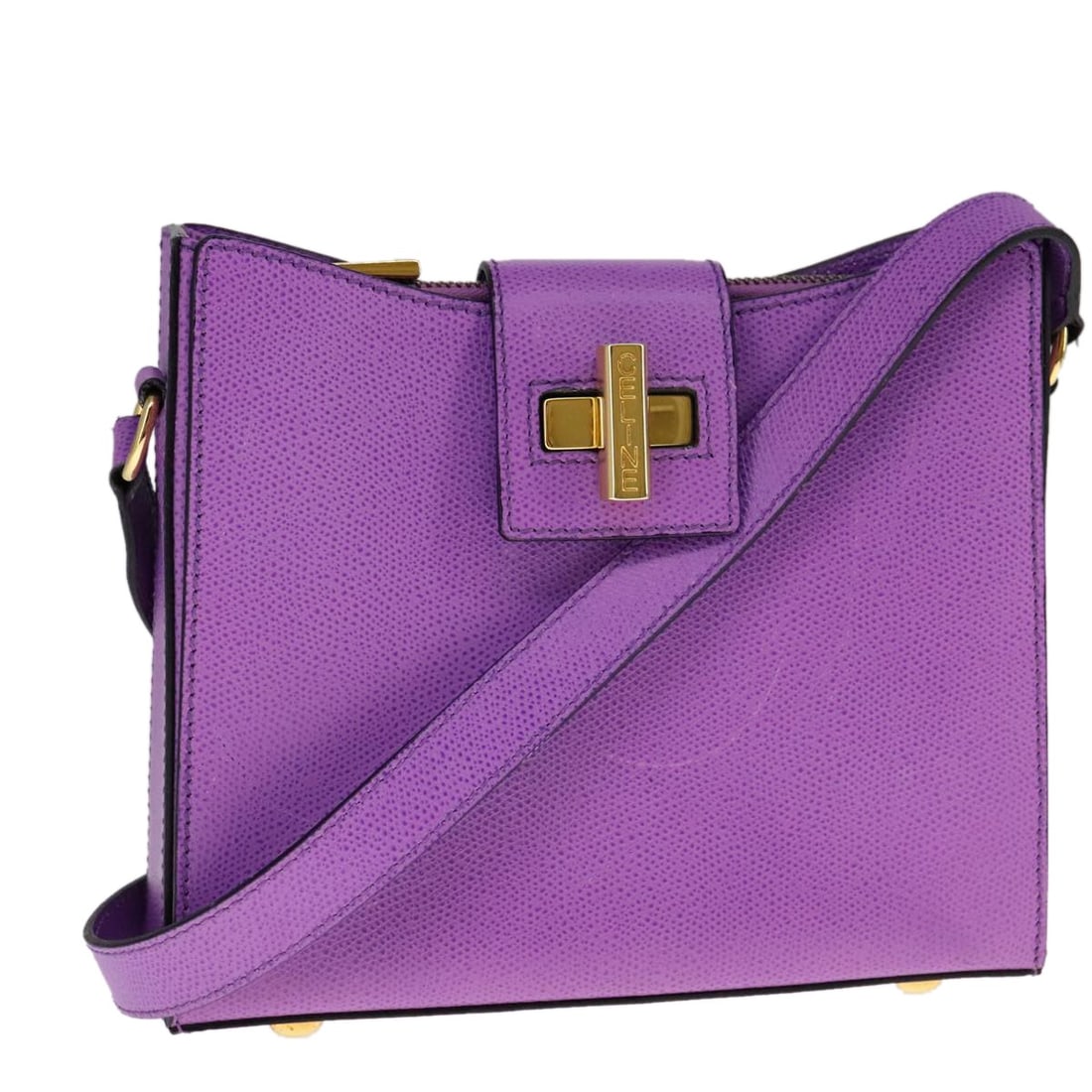 Purple Celine Vintage Shoulder Bag with Turn Lock Closure (1 of 1)