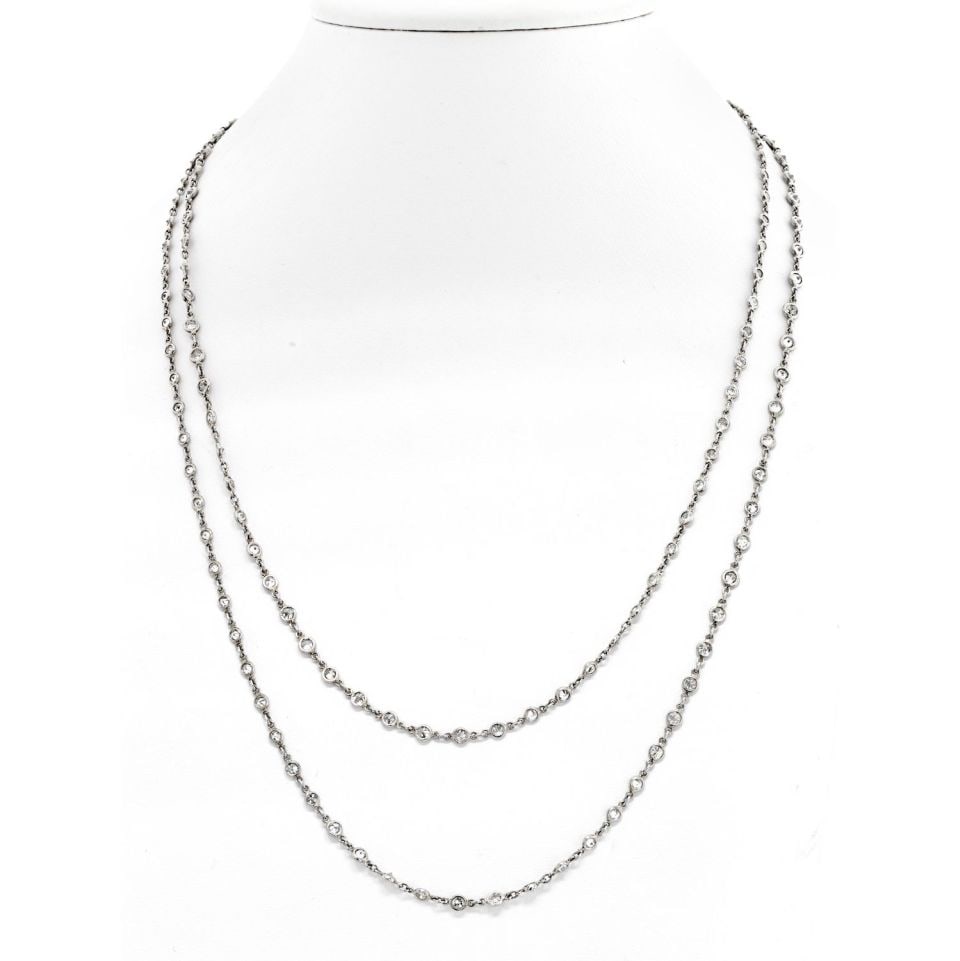 Platinum 20.00ct Diamonds By The Yard Necklace 44 Inches (1 of 4)