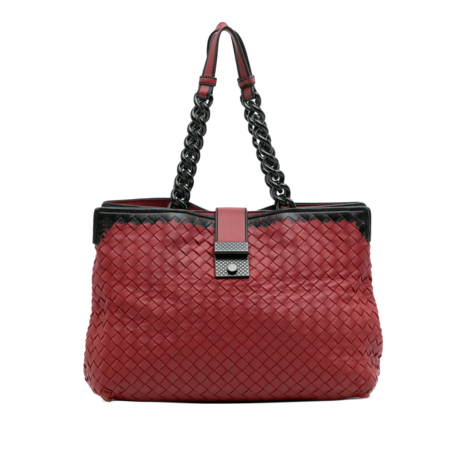 Bottega Veneta Red Nappa Intrecciato Karung Glass Tote Bag (1 of 13)
