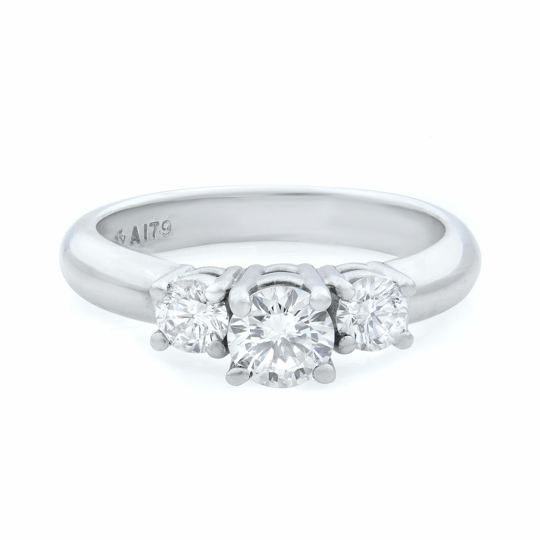 Rachel Koen Three Stone Diamond Engagement Ring 14K White Gold Platinum 0.75ct VS1 Size 7.25: Rachel Koen Three Stone Diamond Engagement Ring 14K White Gold Platinum 0.75ct VS1 Size 7.25 This exquisite three-stone diamond engagement ring features a stunning combination of 14K white gold and pl