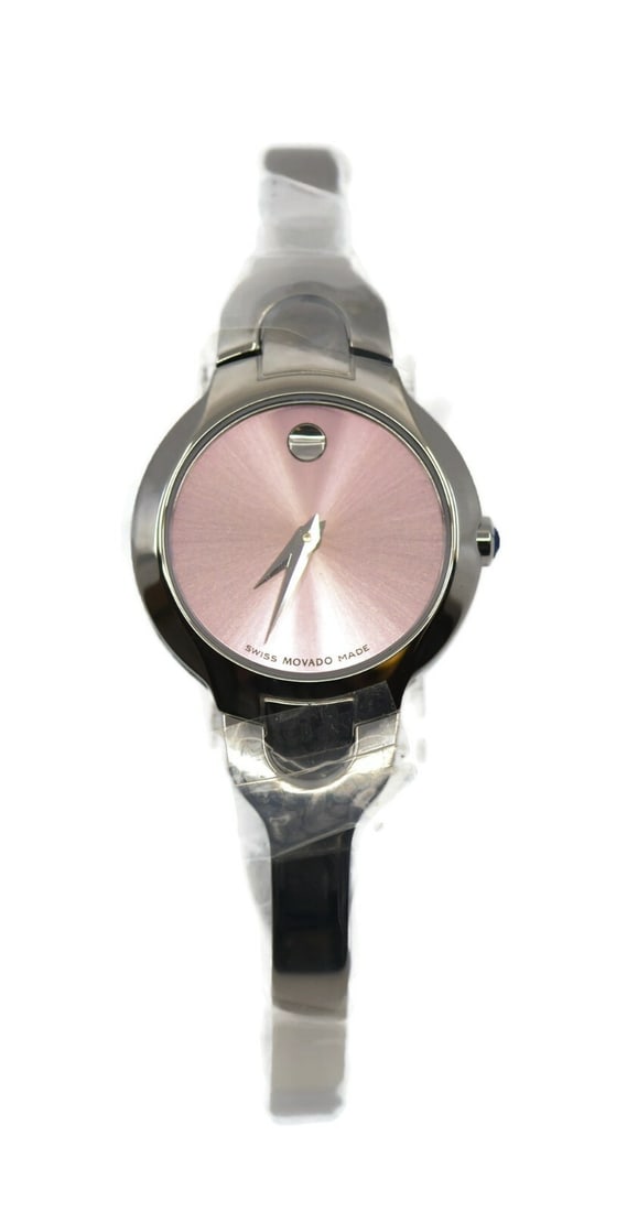 Movado Kara Stainless Steel Quartz Watch 0605284 Pink Dial Authentic (1 of 3)