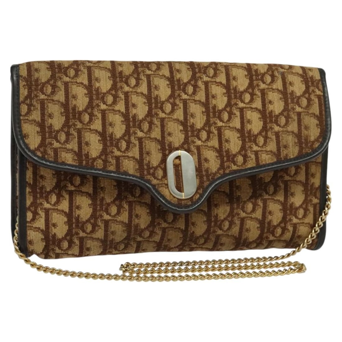 Brown Dior Trotter Pattern Vintage Flap Shoulder Bag (1 of 1)