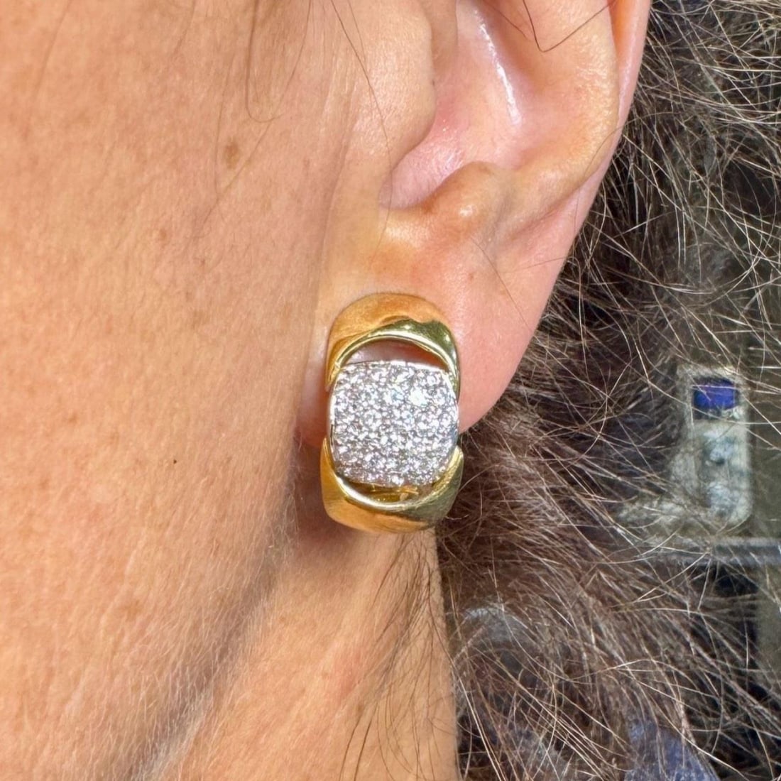 18K Yellow Gold Diamond Earrings 2.35 Ct VVS-VS Clarity (1 of 2)