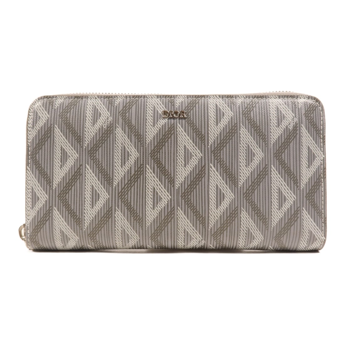 Christian Dior Long Wallet Gray Coated Canvas France: Christian Dior Long Wallet Gray Coated Canvas France This Christian Dior long wallet is crafted from durable PVC coated canvas in a sophisticated gray color. Designed in the classic around style, it c