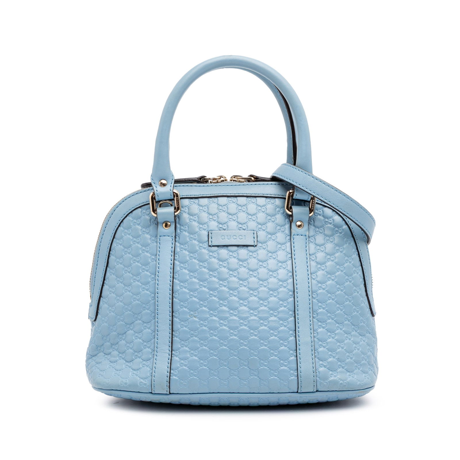Gucci Mini Microguccissima Dome Satchel Blue Leather Bag (1 of 13)