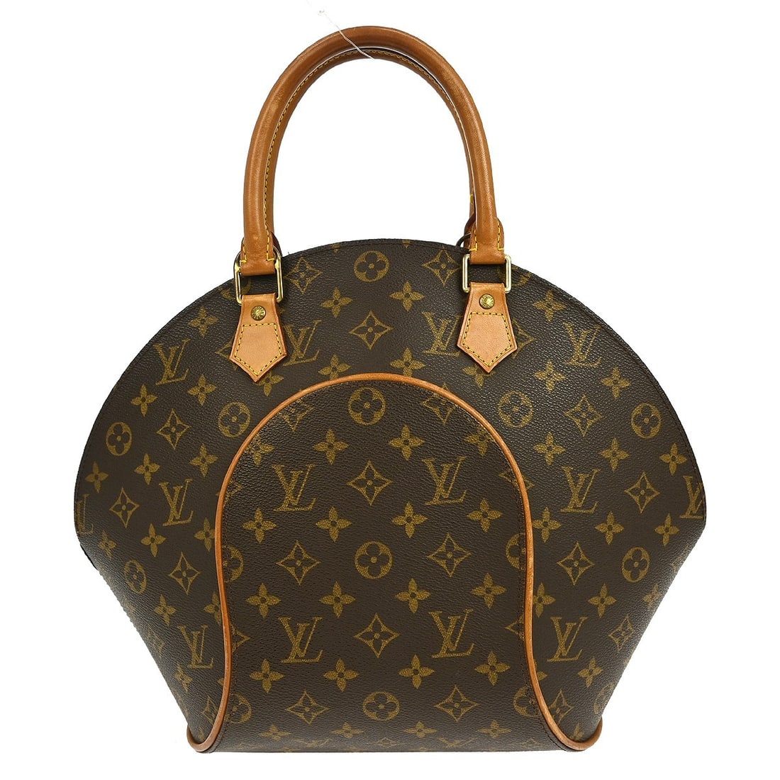 Ellipse MM brown handbag by Louis Vuitton: Ellipse MM brown handbag by Louis Vuitton This pre-owned Louis Vuitton Ellipse MM handbag features a brown exterior with visible signs of previous use, including scuffs, dirt, scratches, discoloration