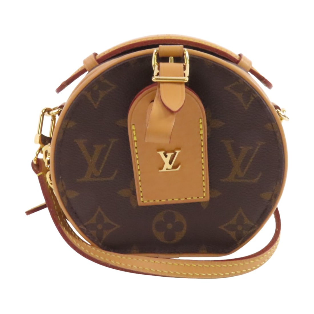 LOUIS VUITTON Boite Chapeau Shoulder Bag M44699 Monogram Brown GHW: LOUIS VUITTON Boite Chapeau Shoulder Bag M44699 Monogram Brown GHW This LOUIS VUITTON Boite Chapeau Shoulder Bag is a stunning accessory crafted from durable PVC coated canvas in a classic brown monog