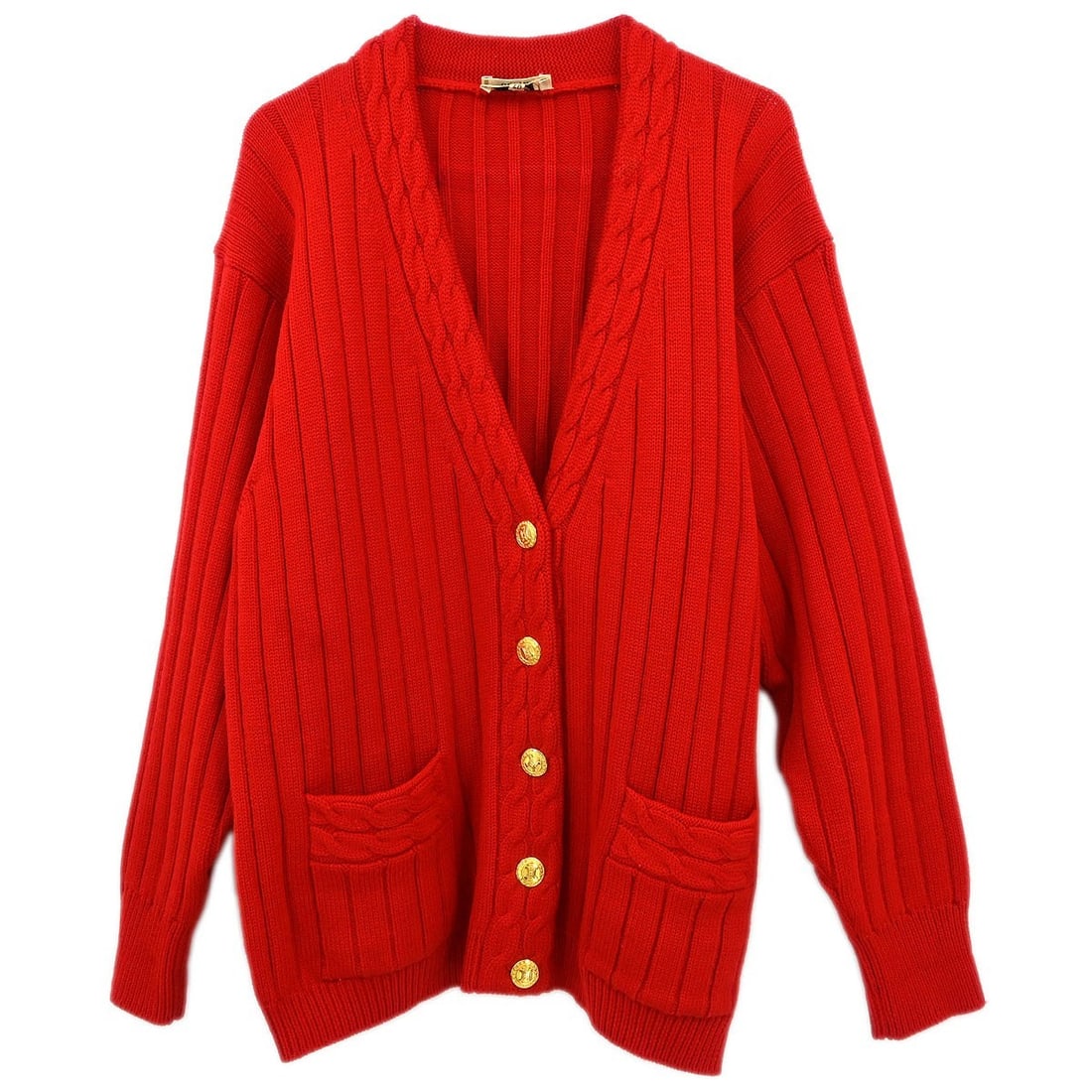 Celine Vintage Red Wool Cardigan Coatigan Size 40 (1 of 10)