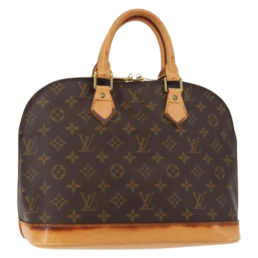 Monogram Canvas Alma Purse by Louis Vuitton: Monogram Canvas Alma Purse by Louis Vuitton This pre-owned Louis Vuitton Monogram Alma handbag features a classic brown monogram canvas and is designed for female use. It is in good condition, with so