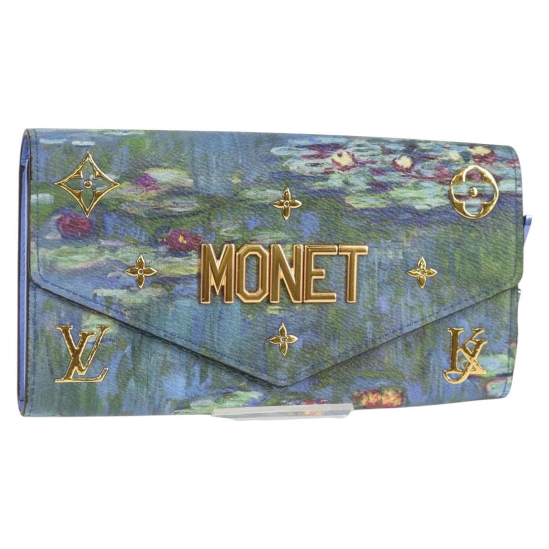 LOUIS VUITTON Masters Collection Monet Long Wallet M67589 Blue Monogram Canvas: LOUIS VUITTON Masters Collection Monet Long Wallet M67589 Blue Monogram Canvas This exquisite Louis Vuitton Masters Collection Monet Portefeuille Sarah is a long wallet crafted from iconic Monogram Ca