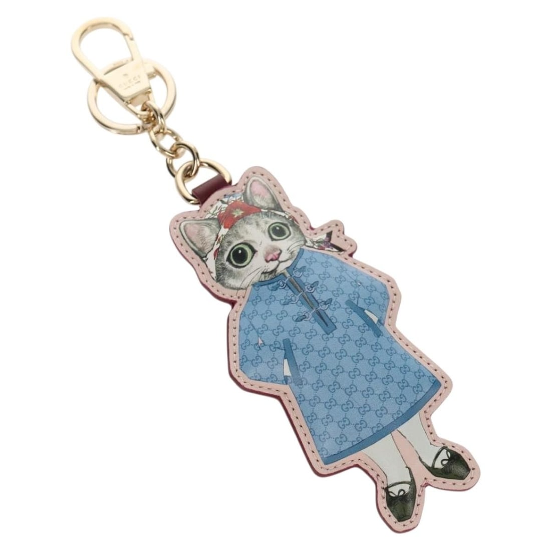 GUCCI GG Supreme Key Holder Beige Gold PVC Leather Authentic (1 of 13)