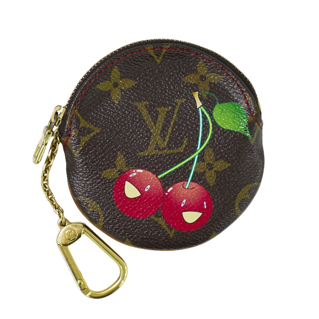 Takashi Murakami Multicolor Zippy Wallet Collaboration by Louis Vuitton: Takashi Murakami Multicolor Zippy Wallet Collaboration by Louis Vuitton This Louis Vuitton x Takashi Murakami Zippy Wallet features a multicolor design and cherry print. The wallet shows minor wear, s