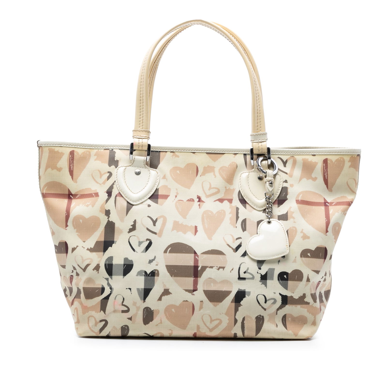 Burberry House Check Coated Canvas Gracie Tote Bag Italy: Burberry House Check Coated Canvas Gracie Tote Bag Italy The Burberry House Check Coated Canvas Hearts Gracie Tote is a stylish and versatile accessory crafted from a printed house check coated canvas