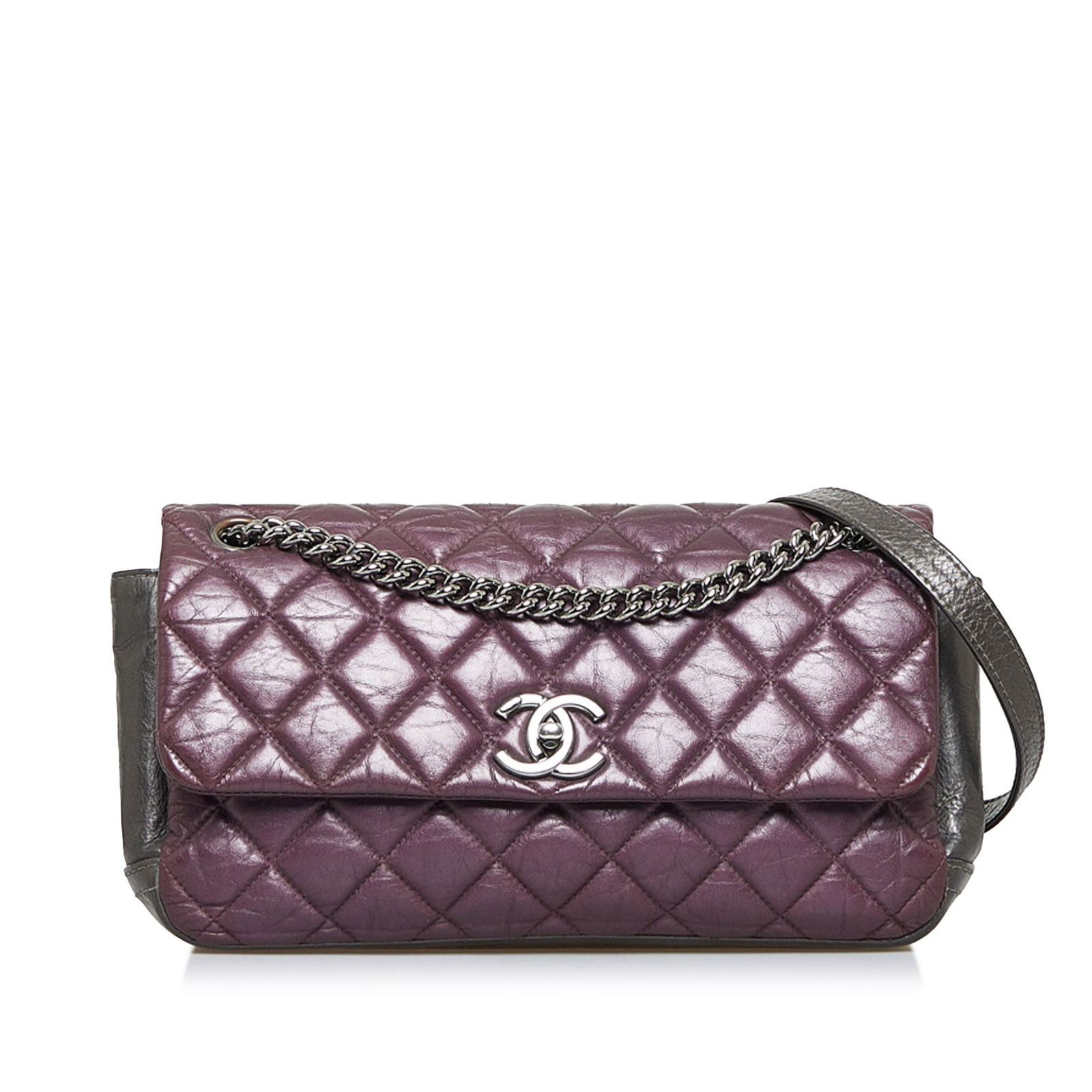 Chanel Purple Glazed Matelasse Portobello Flap Bag with CC Turn Lock (1 of 11)