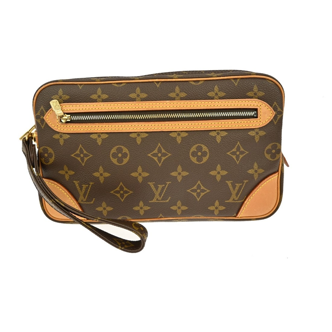 Louis Vuitton Marly Dragonne GM Brown Leather Clutch Bag: Louis Vuitton Marly Dragonne GM Brown Leather Clutch Bag This Louis Vuitton Marly Dragonne GM Clutch Bag is a stylish accessory perfect for casual occasions. Featuring the iconic Monogram pattern, thi