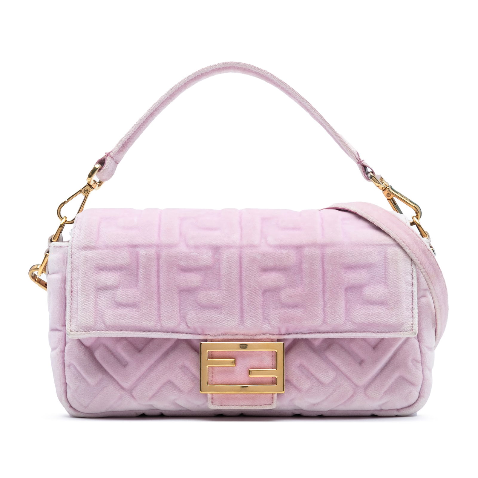 Fendi Zucca Embossed Velvet Baguette Satchel Pink Italy: Fendi Zucca Embossed Velvet Baguette Satchel Pink Italy Introducing the Fendi Zucca Embossed Velvet Baguette Satchel, a stylish accessory that combines luxury with practicality. This satchel is crafte