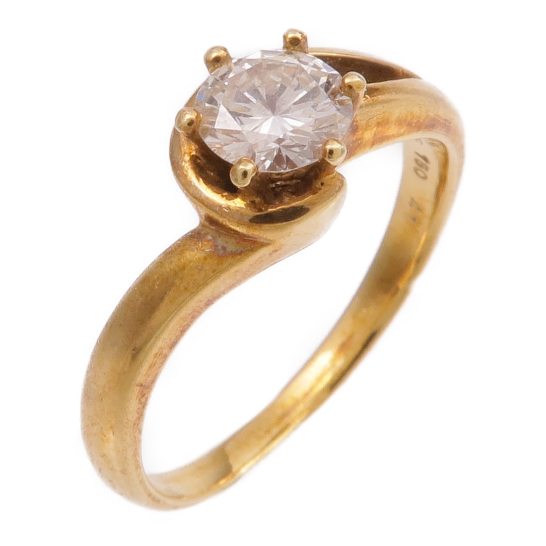 18K Yellow Gold Diamond Ring Size 5.5 (1 of 8)