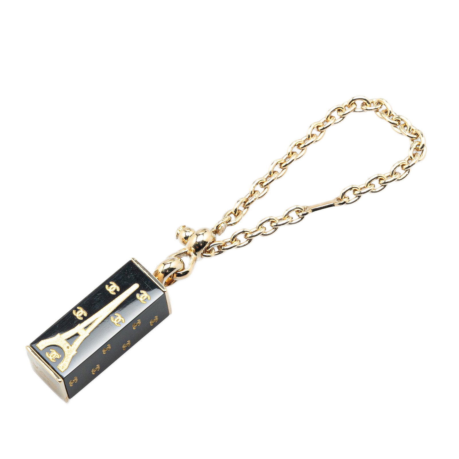 Chanel Black Enamel Eiffel Tower Bag Charm (1 of 4)