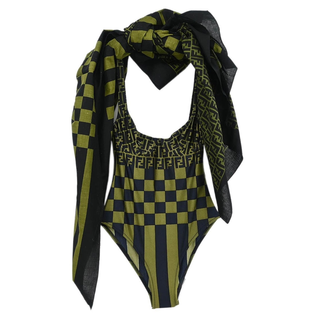 Fendi Black Swimsuit Size #40 with Logo Accents (1 of 12)