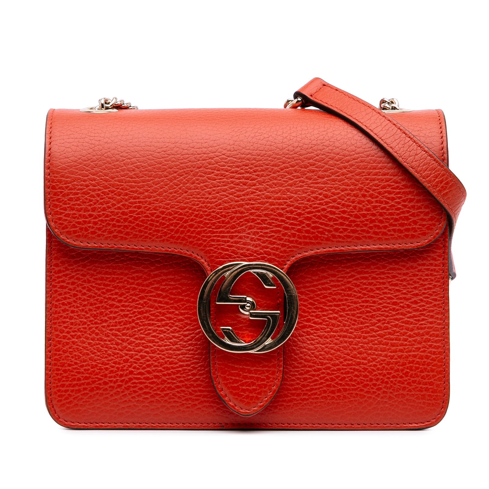 Gucci Small Dollar Calfskin Orange Crossbody Bag with GG Flip-Lock (1 of 12)