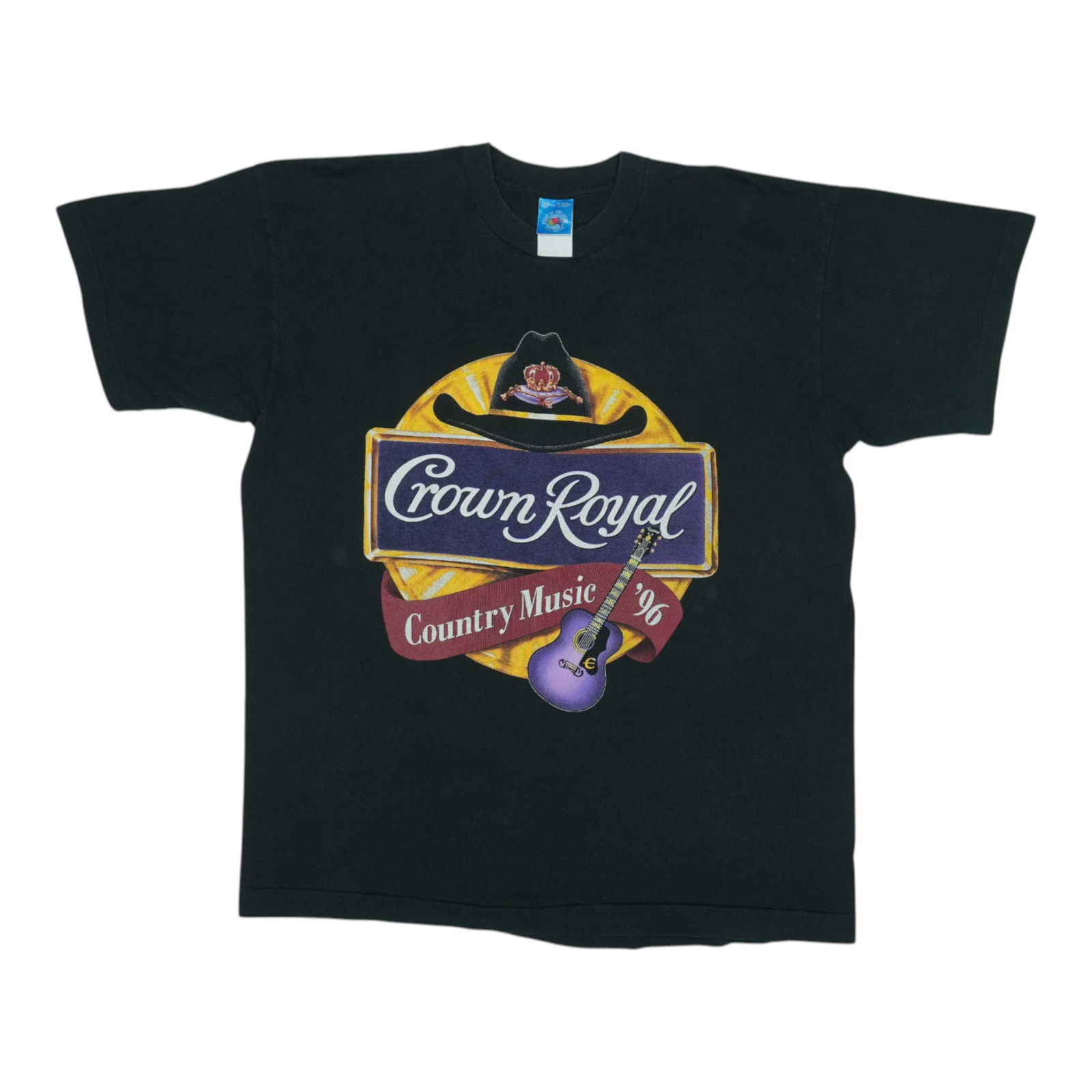 1996 Crown Royal Country Music Series Vintage Tour Shirt Black Cotton: 1996 Crown Royal Country Music Series Vintage Tour Shirt Black Cotton Introducing the original vintage 1996 Crown Royal Country Music Series Tour Shirt. This authentic vintage shirt features striking