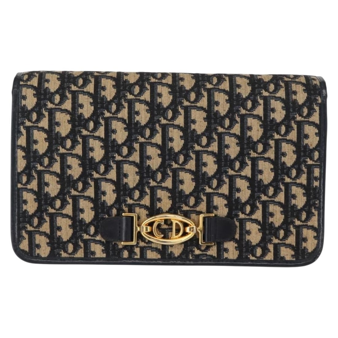 Vintage Christian Dior Trotter Canvas Navy Shoulder Bag: Vintage Christian Dior Trotter Canvas Navy Shoulder Bag This pre-owned Christian Dior Trotter canvas shoulder bag features a navy colorway with CD monogram detailing. The bag is in good condition, sho