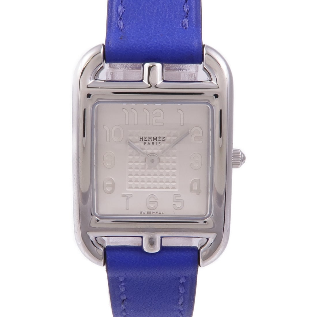 HERMES Capecod CC1.210 Quartz Wristwatch Stainless Steel Leather Band White (1 of 14)