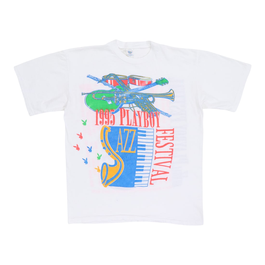 Vintage 1995 Playboy Music Festival Shirt 100% Cotton White: Vintage 1995 Playboy Music Festival Shirt 100% Cotton White Experience a piece of music history with this original vintage 1995 Playboy Music Festival Shirt. This true vintage shirt features striking