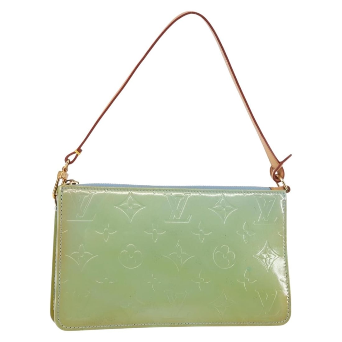 Baby Blue Monogram Vernis Lexington Pochette Bag by Louis Vuitton: Baby Blue Monogram Vernis Lexington Pochette Bag by Louis Vuitton This pre-owned Louis Vuitton Monogram Vernis Lexington Pochette Bebe in baby blue features a compact and elegant design. The bag displ