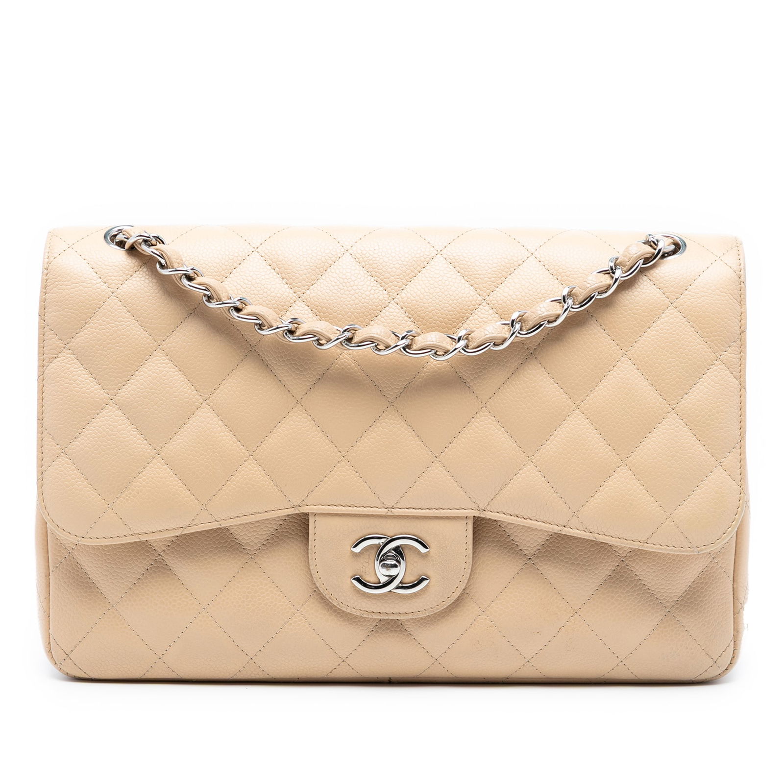 Chanel Jumbo Classic Caviar Double Flap Brown Leather Shoulder Bag (1 of 7)