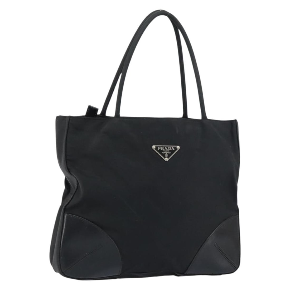 PRADA Pocono Black Silver Nylon Hand Bag BN0699 Auth Italy (1 of 18)