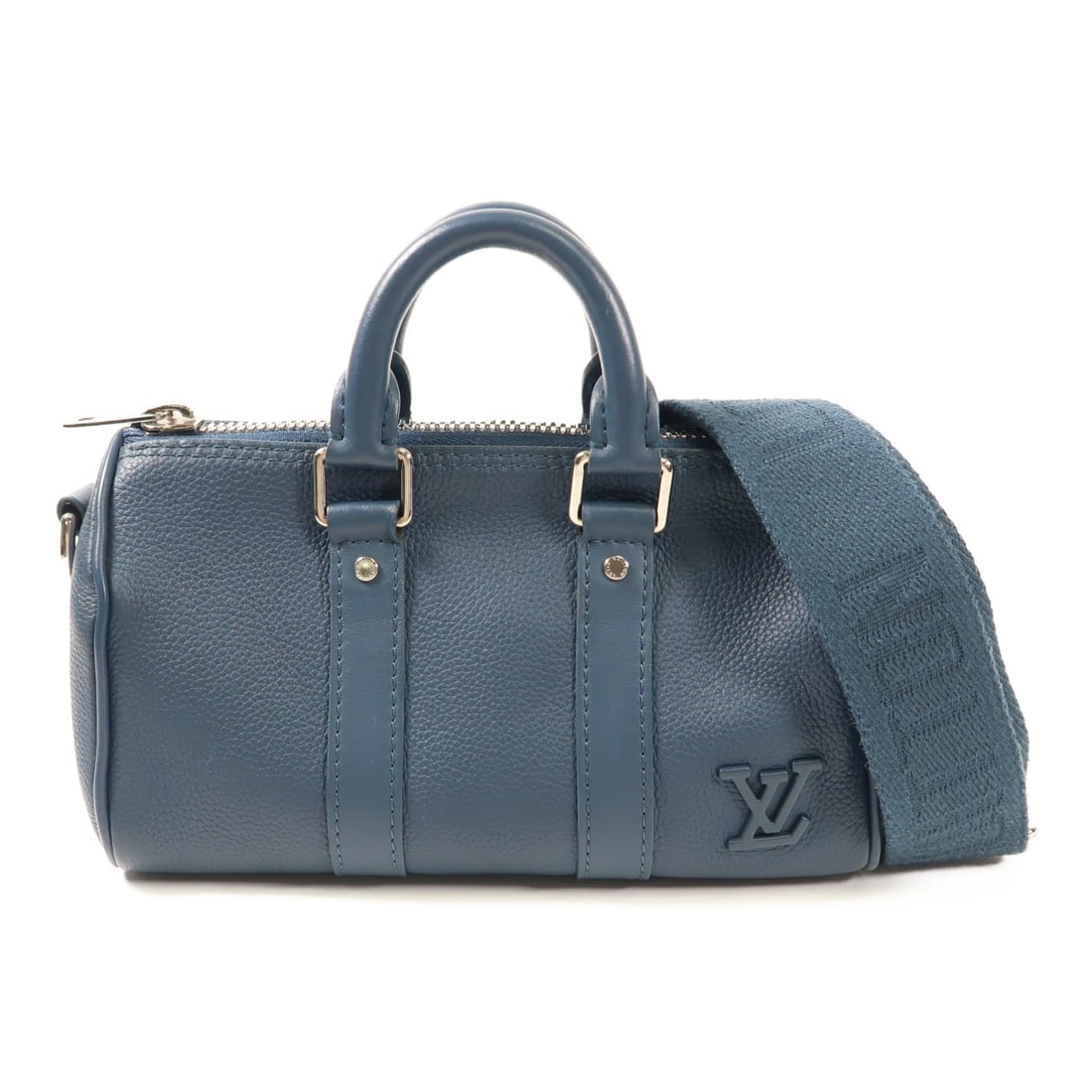 Louis Vuitton Keepall XS Blue Calfskin 2Way Shoulder Bag Aerogram SHW: Louis Vuitton Keepall XS Blue Calfskin 2Way Shoulder Bag Aerogram SHW This Louis Vuitton Keepall XS Aerogram is a versatile 2-way shoulder bag crafted from blue calfskin leather. Made in France, it fe