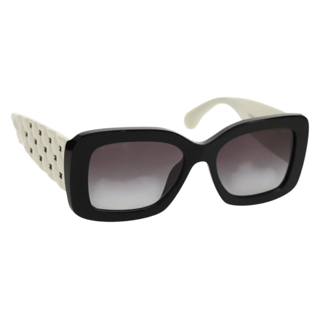 CHANEL COCO Mark Black White Plastic Sunglasses Italy Authentic (1 of 18)