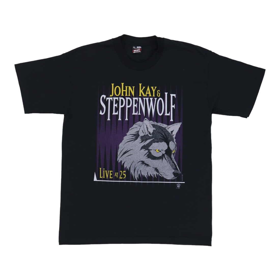 1996 John Kay Steppenwolf Vintage Tour Shirt Black: 1996 John Kay Steppenwolf Vintage Tour Shirt Black This original vintage 1996 John Kay & Steppenwolf Tour Shirt is a must-have for fans and collectors alike. This true vintage piece features distincti