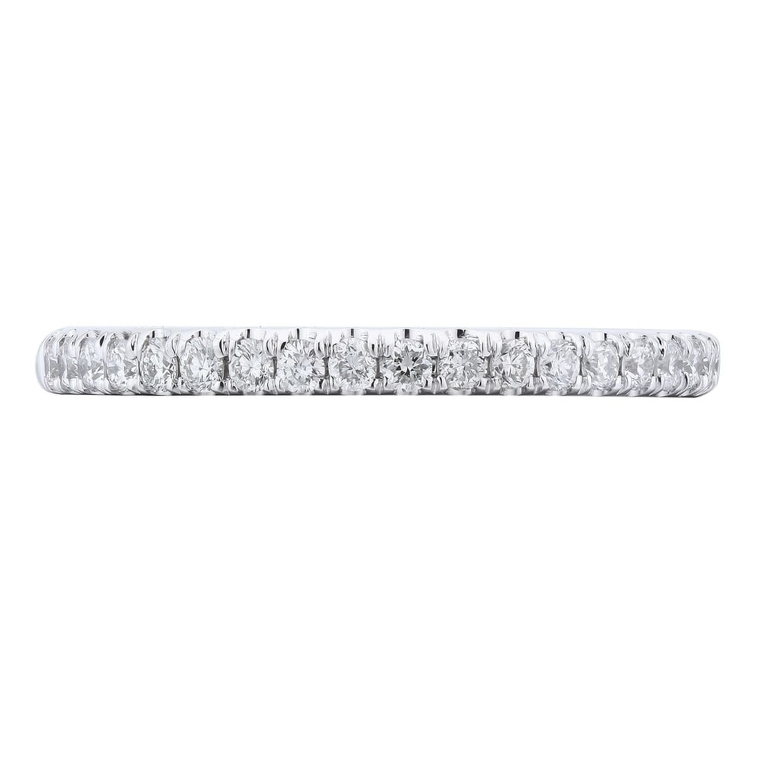 Rachel Koen 18K White Gold Pave Diamond Wedding Band 0.25ct 6.5 (1 of 3)