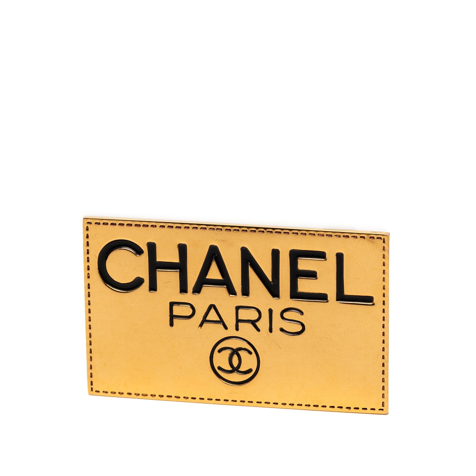 Chanel Gold Plated Logo Brooch Authentic France (1 of 3)