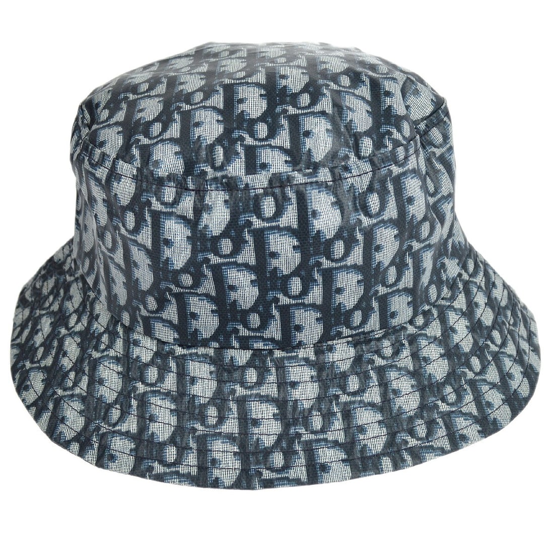 Christian Dior Trotter Pattern Navy Gray Hat Size 58 (1 of 5)