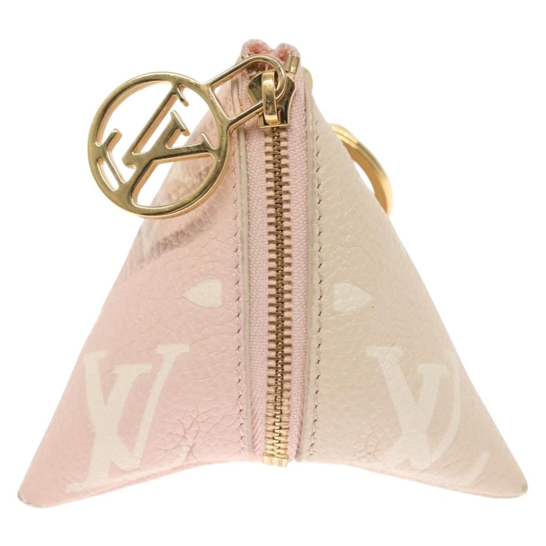 Pink Berlingot Key Pouch by Louis Vuitton: Pink Berlingot Key Pouch by Louis Vuitton This Louis Vuitton Berlingot Key Pouch in pink offers a stylish and practical accessory designed for women. The pouch features surface rubbing, slight shape l