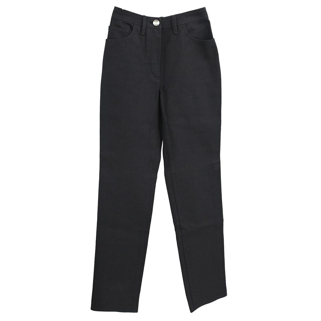 Chanel Black Long Denim Pants 100% Cotton Size 34 (1 of 10)