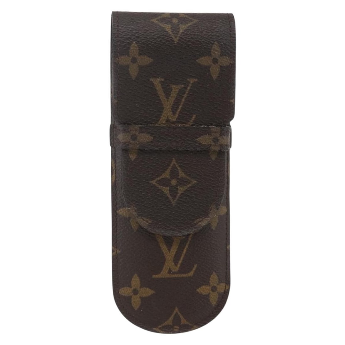 Louis Vuitton Brown Leather Pen Holder Case: Louis Vuitton Brown Leather Pen Holder Case This Louis Vuitton Etui a stylo is a brown clutch and pouch designed for female use. The item features slight rubbing on the outside surface, minor rubbing