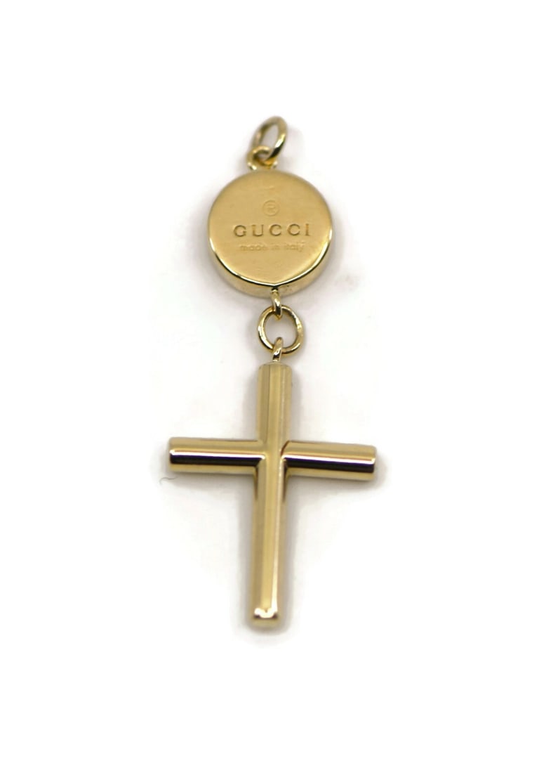 Gucci 18K Yellow Gold Cross Pendant Authentic Jewelry (1 of 2)