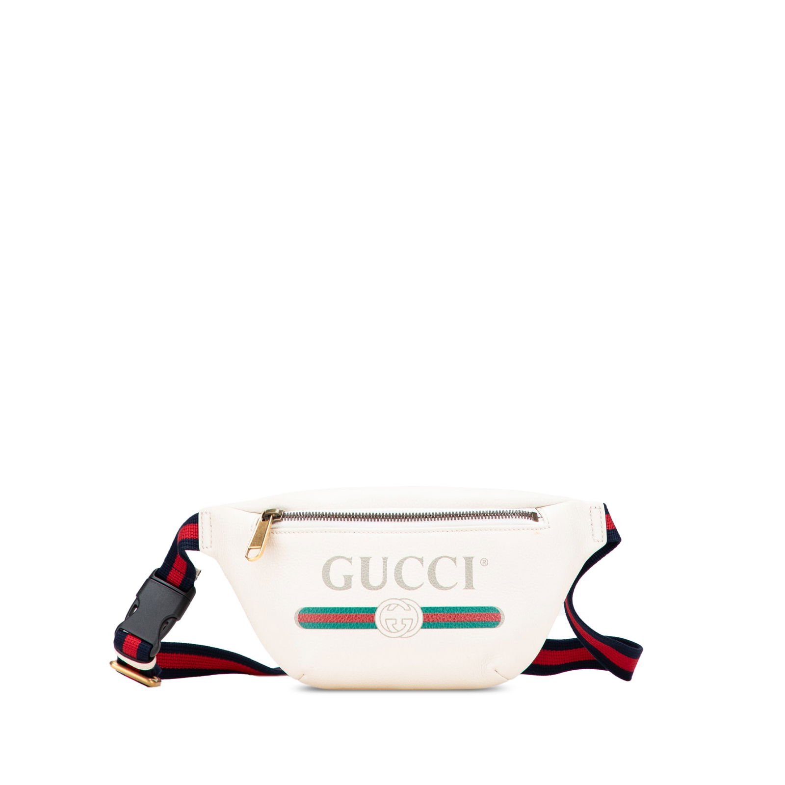 Gucci Leather Logo Belt Bag White Adjustable Strap Italy: Gucci Leather Logo Belt Bag White Adjustable Strap Italy The Gucci Leather Logo Belt Bag showcases a chic and practical design, crafted from printed leather with a striking white color. It features an
