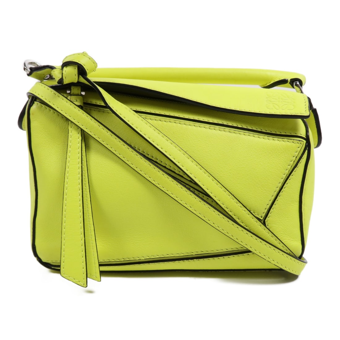 LOEWE Mini Puzzle 2 Way Shoulder Bag Calfskin Leather Yellow (1 of 18)