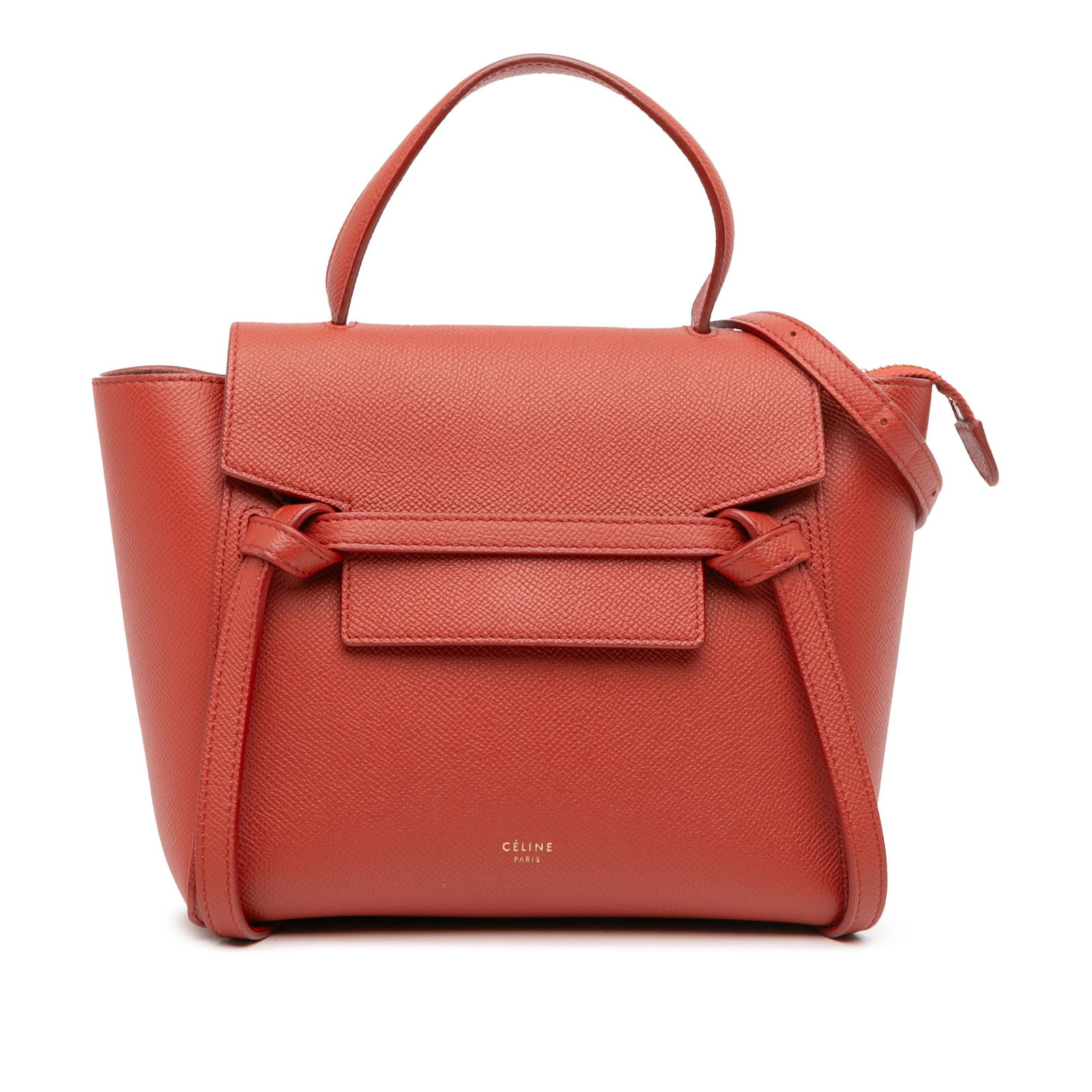 Celine Nano Grained Calfskin Belt Bag Orange Leather Italy (1 of 13)