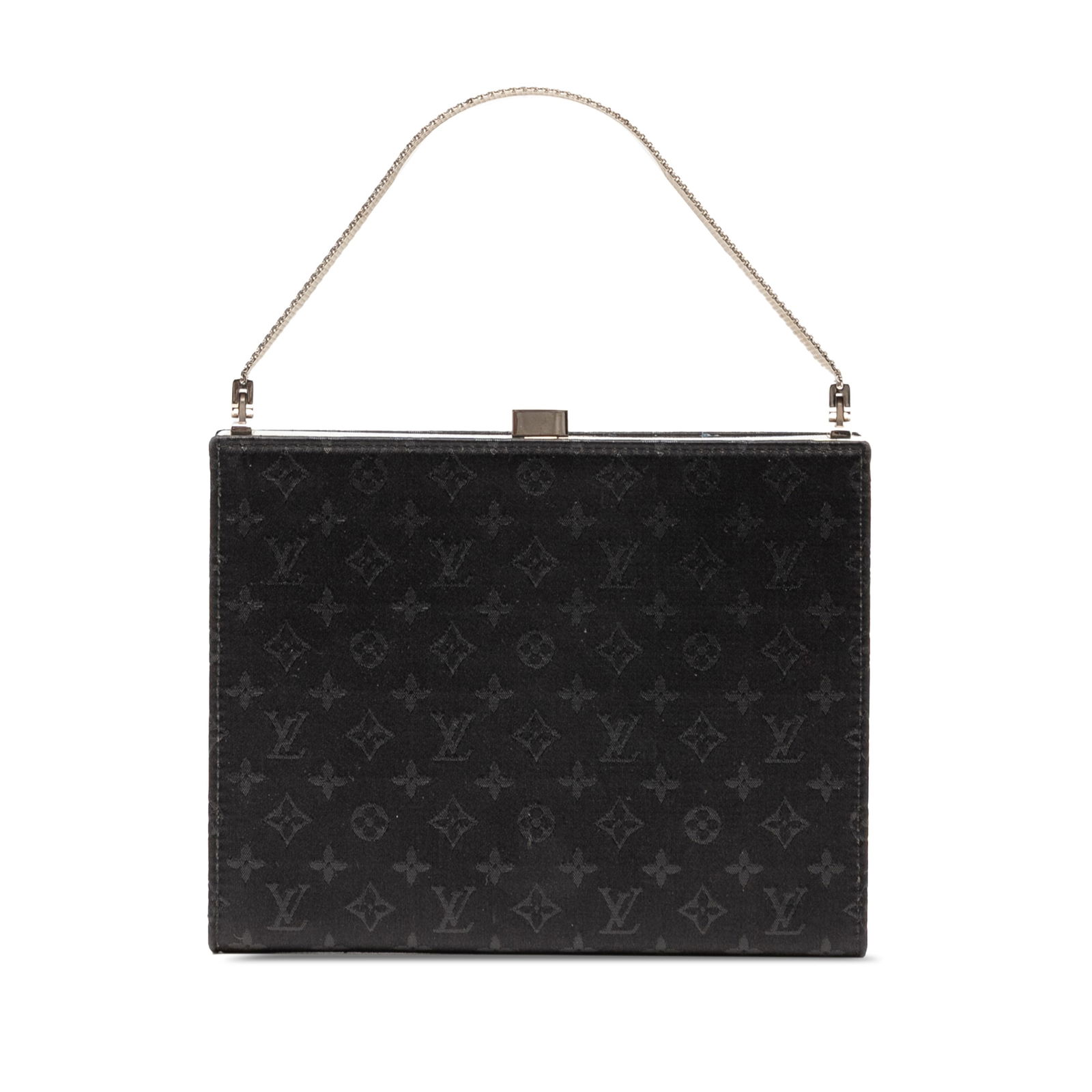 Louis Vuitton Monogram Satin Ange PM Black Bag: Louis Vuitton Monogram Satin Ange PM Black Bag This Louis Vuitton Monogram Satin Ange PM bag is a stylish accessory crafted from a luxurious monogram satin fabric. It features a mesh metal handle and
