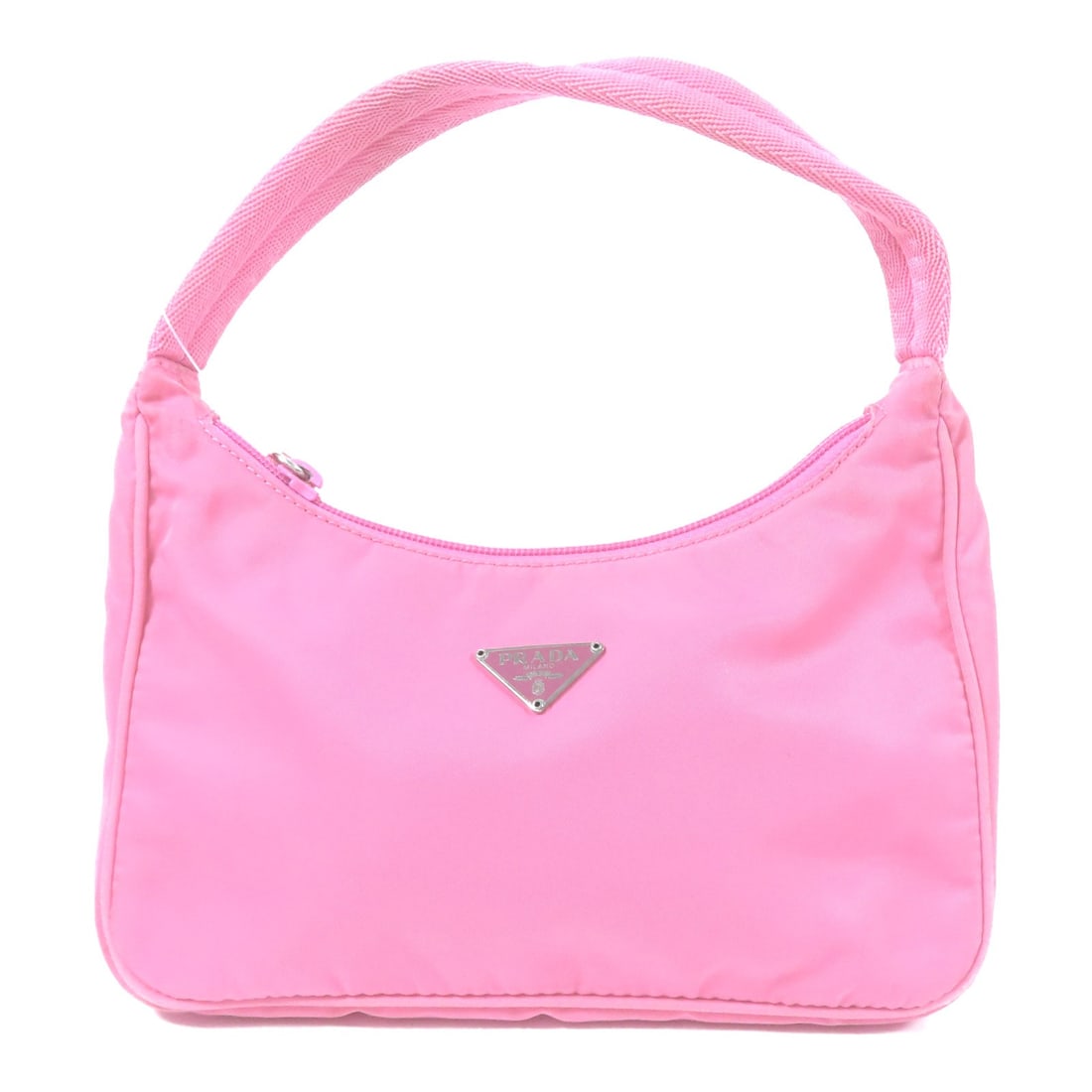 PRADA Re-Edition 2005 Nylon Handbag Pink Italy: PRADA Re-Edition 2005 Nylon Handbag Pink Italy Introducing the PRADA Re-Edition 2005 Handbag, crafted from high-quality nylon in a vibrant pink hue. This stylish handbag combines practicality with a c