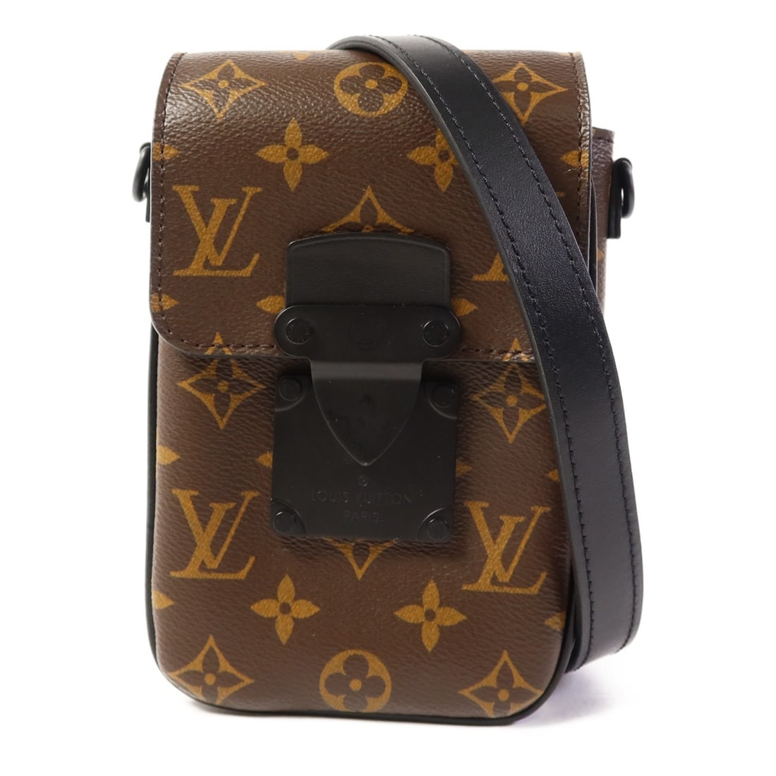 LOUIS VUITTON S-Lock Shoulder Bag M81522 Monogram Macassar Brown: LOUIS VUITTON S-Lock Shoulder Bag M81522 Monogram Macassar Brown Elevate your accessory collection with this LOUIS VUITTON LV S-Lock Shoulder Bag. Crafted from durable PVC coated canvas, this stylish