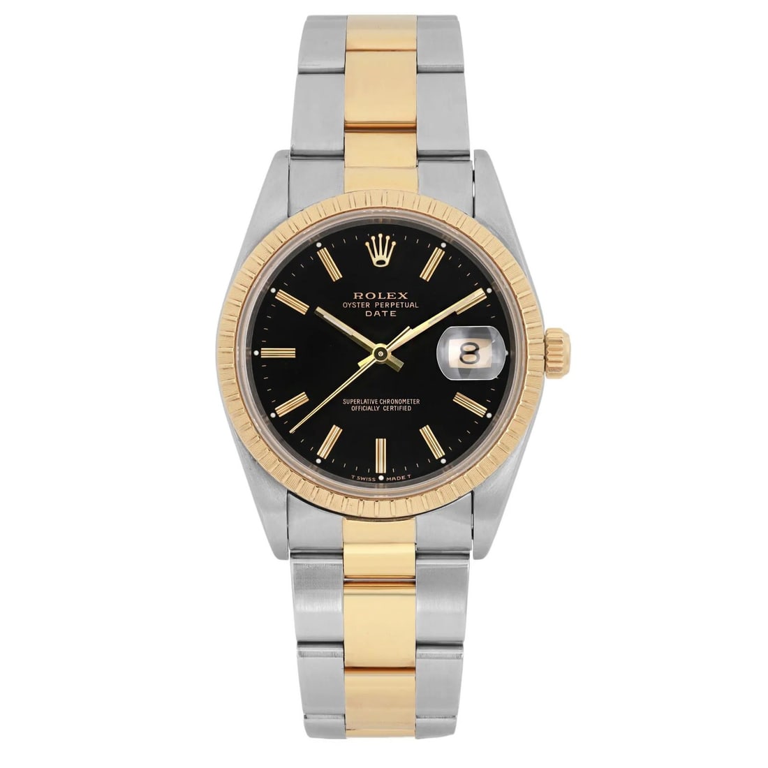 Rolex Oyster Perpetual Date 34MM Automatic Black Dial Luxury Watch 15223 (1 of 6)